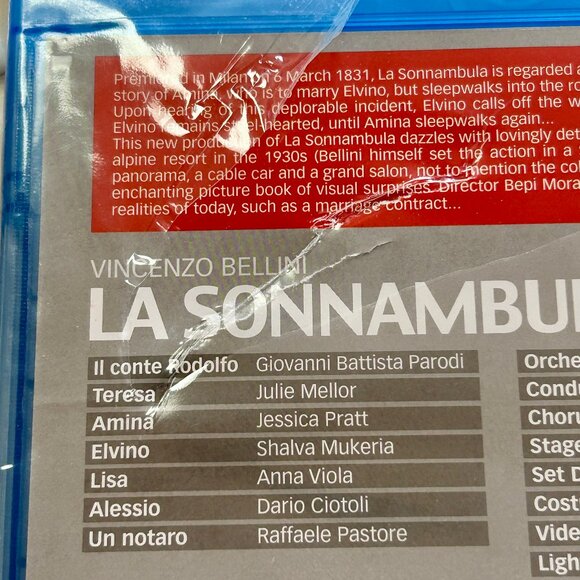 Blu-Ray Sealed La Sonnanambula Bellini Opera New In Packaging - Picture 3 of 9